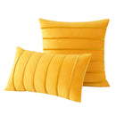 Luxury navy blue velvet stripe pillow covers living room cushion cases by Decorbites
