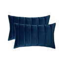 Luxury navy blue velvet stripe pillow covers living room cushion cases by Decorbites