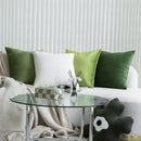 Luxury olive green velvet pillow case living room decor by Decorbites
