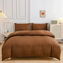 GobekUsa Brushed Duvet Cover Set, Solid Orange Red, Luxury Hotel Bedding Set