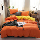 GobekUsa Brushed Duvet Cover Set, Solid Orange Red, Luxury Hotel Bedding Set