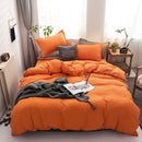 GobekUsa Brushed Duvet Cover Set, Solid Orange Red, Luxury Hotel Bedding Set