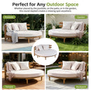 Alora Luxury Outdoor Acacia Wood Round Daybed With Cushions And Pillows (SAK40613) by SAKSBY WHOLESALE
