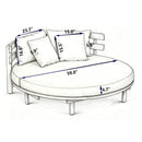 Alora Luxury Outdoor Acacia Wood Round Daybed With Cushions And Pillows (SAK40613) by SAKSBY WHOLESALE