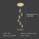 GobekUsa Crystal Rings Chandelier: Staircase Luxury LED Lighting Fixture