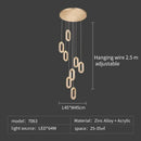 GobekUsa Crystal Rings Chandelier: Staircase Luxury LED Lighting Fixture