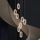 GobekUsa Crystal Rings Chandelier: Staircase Luxury LED Lighting Fixture