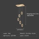 GobekUsa Crystal Rings Chandelier: Staircase Luxury LED Lighting Fixture