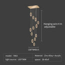 GobekUsa Crystal Rings Chandelier: Staircase Luxury LED Lighting Fixture