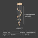 GobekUsa Crystal Rings Chandelier: Staircase Luxury LED Lighting Fixture