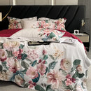 GobekUsa Egyptian Cotton Flower Bedding Set, Luxury 1000TC Duvet Cover, Sheets, Pillowcases