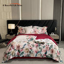 GobekUsa Egyptian Cotton Flower Bedding Set, Luxury 1000TC Duvet Cover, Sheets, Pillowcases