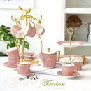 GobekUsa Gold Porcelain Coffee & Tea Set - Luxury Bone China Porcelain Coffeeware