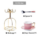GobekUsa Gold Porcelain Coffee & Tea Set - Luxury Bone China Porcelain Coffeeware