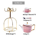 GobekUsa Gold Porcelain Coffee & Tea Set - Luxury Bone China Porcelain Coffeeware