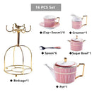 GobekUsa Gold Porcelain Coffee & Tea Set - Luxury Bone China Porcelain Coffeeware