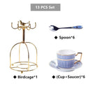 GobekUsa Gold Porcelain Coffee & Tea Set - Luxury Bone China Porcelain Coffeeware
