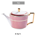 GobekUsa Gold Porcelain Coffee & Tea Set - Luxury Bone China Porcelain Coffeeware