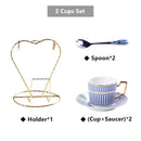 GobekUsa Gold Porcelain Coffee & Tea Set - Luxury Bone China Porcelain Coffeeware