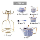 GobekUsa Gold Porcelain Coffee & Tea Set - Luxury Bone China Porcelain Coffeeware