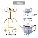 GobekUsa Gold Porcelain Coffee & Tea Set - Luxury Bone China Porcelain Coffeeware