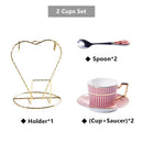GobekUsa Gold Porcelain Coffee & Tea Set - Luxury Bone China Porcelain Coffeeware