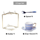 GobekUsa Gold Porcelain Coffee & Tea Set - Luxury Bone China Porcelain Coffeeware