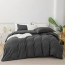 GobekUsa Light Gray Luxury Duvet Cover Set with Sheet Pillowcases