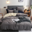 GobekUsa Light Gray Luxury Duvet Cover Set with Sheet Pillowcases