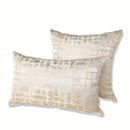 Luxury silver quilted jacquard cushion cover bedroom pillow case by Decorbites