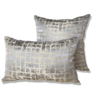Luxury silver quilted jacquard cushion cover bedroom pillow case by Decorbites
