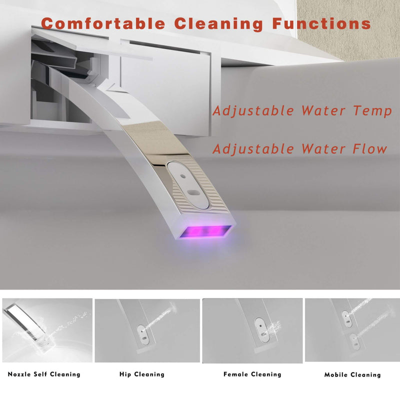 Luxury Smart Toilet With Built-In Auto Open And Close Bidet Seat, Foot Sensor, LED Display And Night Light (SAK31256)