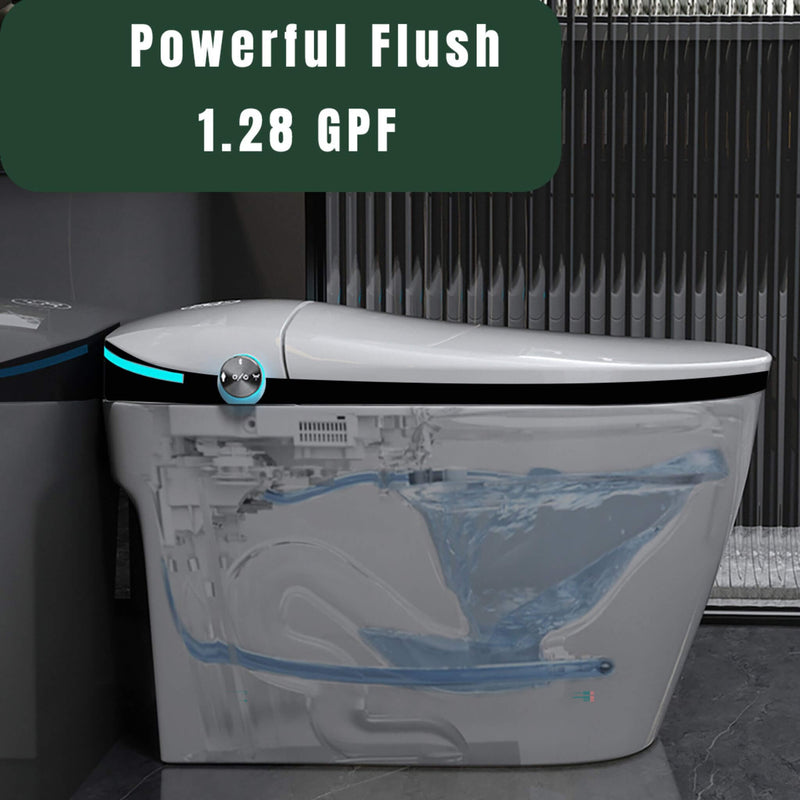 Luxury Smart Toilet With Built-In Auto Open And Close Bidet Seat, Foot Sensor, LED Display And Night Light (SAK31256)
