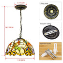 GobekUsa Luxury Tiffany Style Stained Glass Pendant Light
