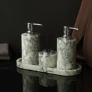 GobekUsa Emerald Marble Bathroom Set Luxury Accessories Vanity Tray & Reed Diffuser