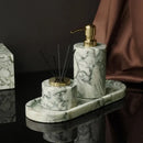 GobekUsa Emerald Marble Bathroom Set Luxury Accessories Vanity Tray & Reed Diffuser