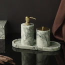 GobekUsa Emerald Marble Bathroom Set Luxury Accessories Vanity Tray & Reed Diffuser
