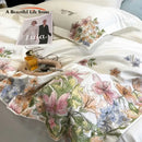 GobekUsa Egyptian Cotton Flowers Embroidery Luxury Bedding Set - Queen King Size