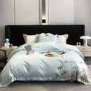 GobekUsa Egyptian Cotton Flowers Embroidery Luxury Bedding Set - Queen King Size