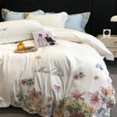 GobekUsa Egyptian Cotton Flowers Embroidery Luxury Bedding Set - Queen King Size