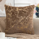 Luxury white & gold fur cushion cover bedroom pillow case by Decorbites