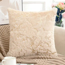 Luxury white & gold fur cushion cover bedroom pillow case by Decorbites
