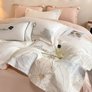 GobekUsa Embroidered Cotton Bedding Set: Luxury Hepburn Style Duvet Cover 220x240, Skin Friendly