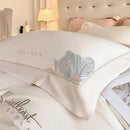 GobekUsa Embroidered Cotton Bedding Set: Luxury Hepburn Style Duvet Cover 220x240, Skin Friendly