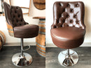 Luxury Hydraulic Whiskey & Wine Barrel Stool — Memory Foam, Counter-to-Bar Height