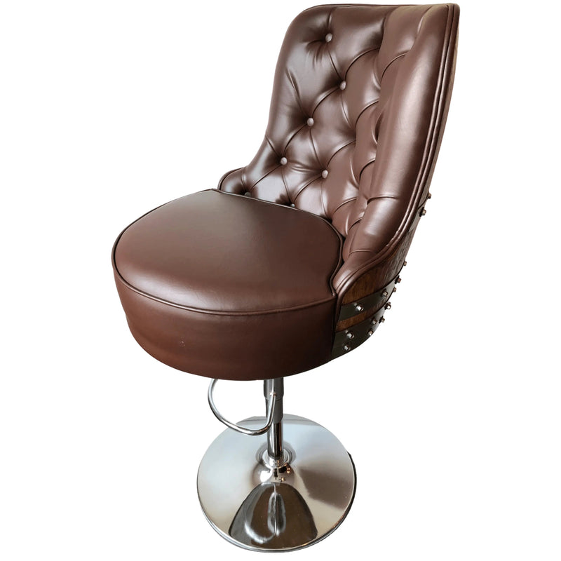 Luxury Wine Barrel Bar Stool Brown