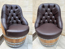 Luxury Whiskey & Wine Barrel Captain Chair with Hidden Safe (October Pre-Order)