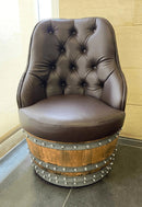 Luxury Whiskey & Wine Barrel Captain Chair with Hidden Safe (October Pre-Order)