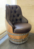 Luxury Whiskey & Wine Barrel Captain Chair with Hidden Safe (October Pre-Order)