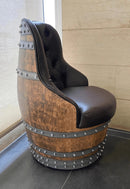 Luxury Whiskey & Wine Barrel Captain Chair with Hidden Safe (October Pre-Order)